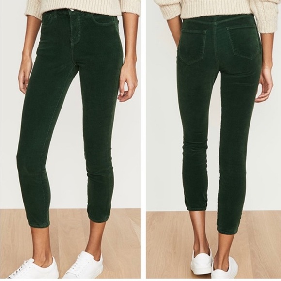 NEW L'AGENCE Margot High Rise Skinny Luxe Velvet Size 24 Retails $245 Evergreen - Picture 4 of 10